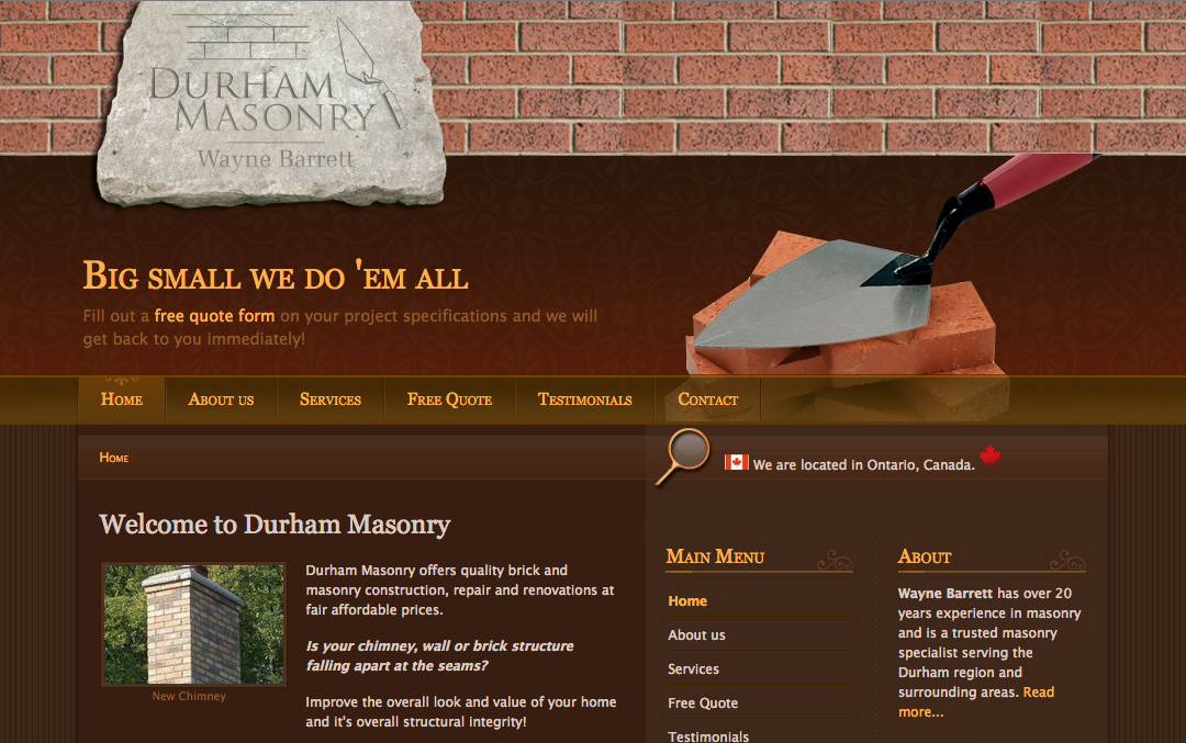 Masonry Website